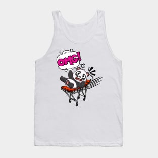 Funny Panda is on a runaway stretcher Tank Top